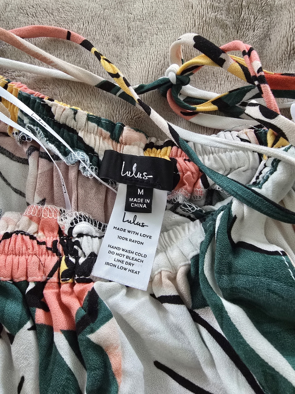 Lulu's Floral Maxi Dress in Coral, Yellow & Green - Picture 3 of 3